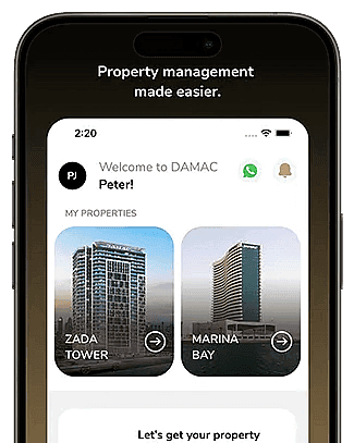DAMAC App Screen 1